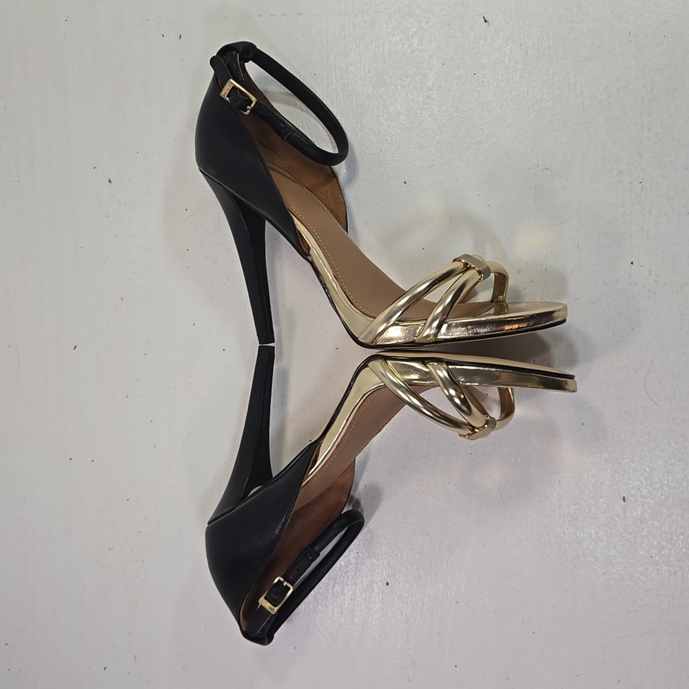 Calvin Klein Black and Gold High Heel Sandals - Picture 7 of 12
